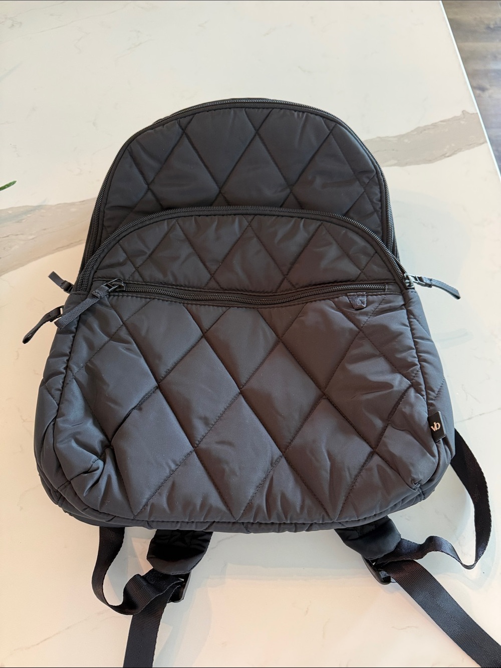 Vera Bradley Quilted Charcoal Nylon Backpack